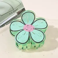 Nouveauté 2023 : Accessoires capillaires en plastique à motif floral Hawaïen, incluant les pinces requin et les pinces à cheveux griffe Plumeria, et la pince à cheveux griffe à motif floral graffiti