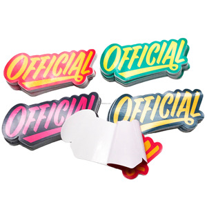 Autocollants de logo en vinyle PVC résistant à l'eau imprimés en soie et UV personnalisés avec forme découpée - Product Image 2