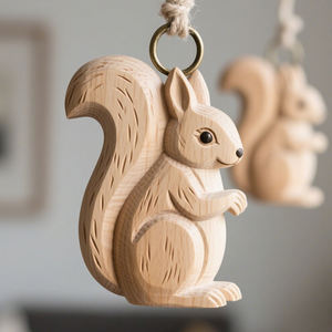 Dekorasi patung kayu rumah patung kustom dekorasi ruang tamu kayu gantung Nordic ukiran kayu kerajinan hewan - Product Image 1