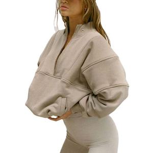 2024 New Arrival Designer Wholesale Custom Women's Sublimation <b>Hoodies</b> Half Zip Hoodie No <b>String</b> <b>for</b> Women - Product Image 5