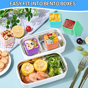 OEM ODM Food Grade Silicone Sauce Dip Container Ice <b>Cube</b> Mold BPA-Free Salad Dressing Containers Lunch <b>Box</b> - Product Image 3