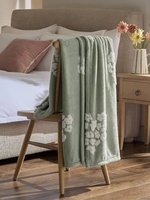 Couverture décorative pour la maison, douce et légère, en polaire jacquard géométrique floral, écologique, moderne, toute saison