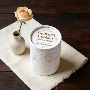 Gıda Sınıfı Özel Kağıt Tüp, İsteğe Bağlı Folyo Kaplama ile |   El Yapımı Kurabiyeler İçin Biyobozunur Ambalajlar - Product Image 4