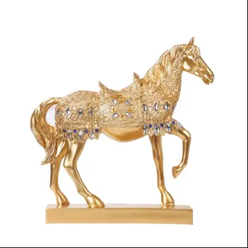 Resina Europeia luz luxo fortuna cavalo animal decoração escultura