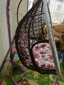 Fauteuil Suspendu Panier en <span class=keywords><strong>Rotin</strong></span> Tressé Nid d'Oiseau <span class=keywords><strong>pour</strong></span> Intérieur Monoplace Chaise Suspendue <span class=keywords><strong>pour</strong></span> Hôtel Fauteuil Œuf Champêtre - Product Image 4