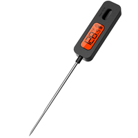 Termometer Daging Presisi Tinggi Bacaan Instan dengan Lampu Latar Belakang Magnetik Baja Tahan Karat 304 untuk BBQ, Memanggang, Oven, Smoker, Memasak di Dapur