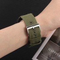 Bracelet de montre en toile de nylon de luxe 18mm 20mm 22mm, tissu denim kaki, bracelet de remplacement à libération rapide pour montre connectée homme