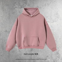 Sweat à capuche zippé en molleton bouclé de coton et élasthanne épais, thermique, coupe oversize, avec logo personnalisé, unisexe, streetwear d'hiver, ODM