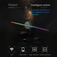 Projecteur Holographique WiFi 3D pour Publicité, Ventilateur Holographique LED, Affichage Lumineux d'Imagerie Holographique, Signalisation Lumineuse, Affichage à Distance