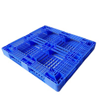 Personnalisé Nouveau PE-HD Côté Côtés Empilables Simple Face Fabricant Entrepôt de Palettes en Plastique Bleu Empilable