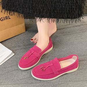 Mocassins pour femmes, chaussures plates en faux daim, doublées de polaire, semelle en caoutchouc, confort décontracté - Product Image 3
