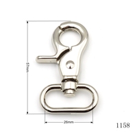Boucle de sangle de sac robuste de 25 mm, mousqueton pivotant pour laisse de chien, mousqueton à déclenchement en métal