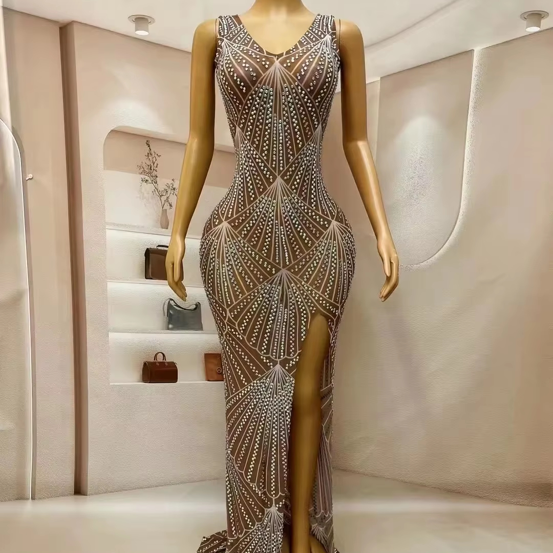 In Stock Silver Empire Waist Dress Large Backless Style | Alibaba.com