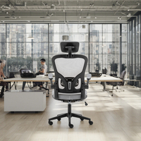 Chaise de bureau ergonomique par le fabricant, chaise pivotante moderne avec dossier en maille grise, métal, tissu, nylon, PP pour cadre dirigeant, pour usage domestique