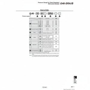 Variante du service d'exécution manuelle du manomètre G46-10-01-SRB SMC Pneumatics - Product Image 1