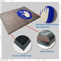 Tapis de porte tissé tufté avec logo imprimé sur mesure - Lavable, antidérapant, avec envers en caoutchouc tressé jacquard