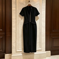 Robe longue élégante pour femme, nouvelle collection été, col montant, boutonnage simple, coupe ajustée, style tendance