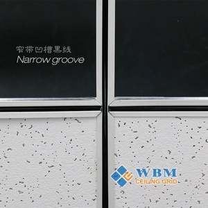 Nhà máy trực tiếp Hiện Đại Trắng <span class=keywords><strong>t</strong></span> Bar treo trần hệ thống tiếp xúc với trắng vàng hẹp rãnh hệ thống Trần lưới - Product Image 2