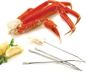 Thép không gỉ hải sản Picks Set 6pcs cua forks hải sản công cụ cua chân đồ dùng Picks cho ăn tôm hùm tôm chân - Product Image 2