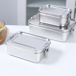 Bán buôn Stackable cấp thực phẩm niêm phong rò rỉ bằng chứng Bento hộp ngoài trời tươi thực phẩm lưu trữ containger 304 thép không gỉ Hộp Ăn Trưa - Product Image 2
