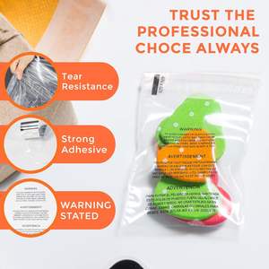 Poly Packers Warn beutel Klare Poly beutel mit Erstickung warnung mit dauerhaft starkem Klebstoff - Product Image 2