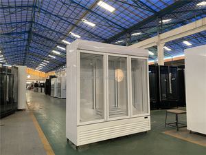 Vitrine Réfrigérée Professionnelle à Trois <span class=keywords><strong>Portes</strong></span> pour Crèmes Glacées, Réfrigérateur Vertical Sans Givre, Congélateur Commercial en Verre 5 - Product Image 2