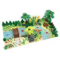 Set de Bloques de Construcción de Escena de Selva Tropical, Ladrillos MOC de Animales Tropicales, Juguete Educativo, Regalo para Niños, Venta al Por Mayor