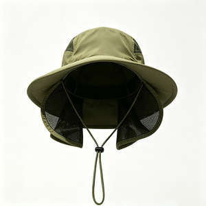 Chapeau de pêcheur unisexe à large bord en maille respirante avec protection intégrale du cou, protection UV, séchage rapide, tissu en toile - Product Image 6