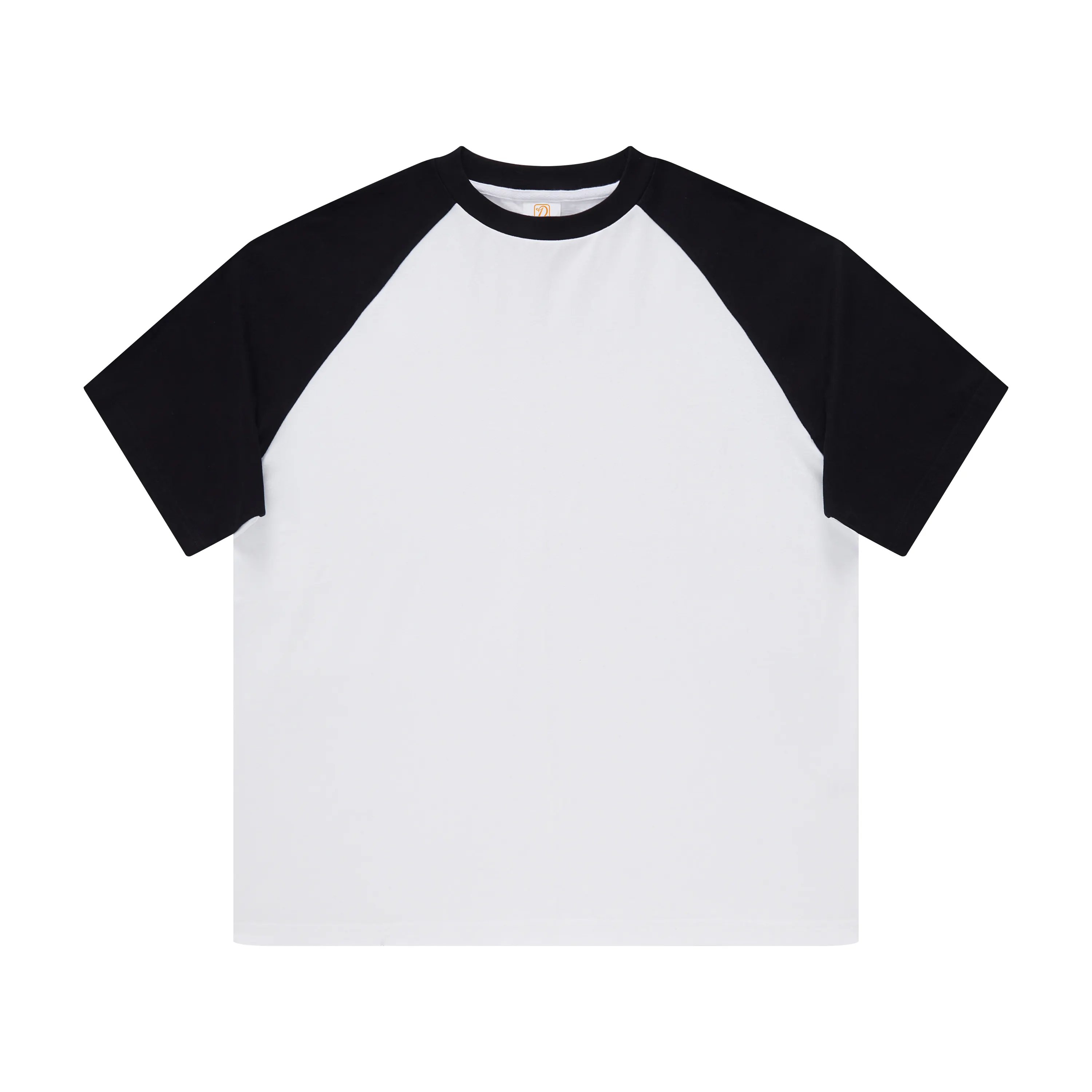 285g Pure Cotton Casual Raglan Short Sleeved Men's T-Shirt Customs Loose Heavyweight Patchwork T-Shirts