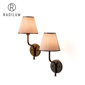 Applique murale en laiton moderne de luxe pour chevet d'hôtel, abat-jour en tissu plissé, LED, vente en gros d'usine, transfrontalier, <span class=keywords><strong>Le</strong></span> Moyne - Product Image 1