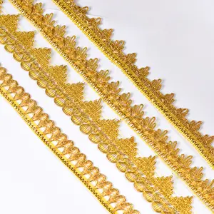 Wholesale Metallic Gold Lace Water Soluble Lace Border Lace Trim