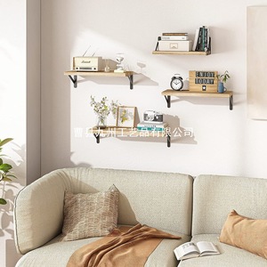 American-style wooden <b>wall</b>-<b>mounted</b> <b>shelf</b>, solid wood straight <b>shelf</b>, suitable for living room, entryway, and bedroom <b>wall</b> - Product Image 1