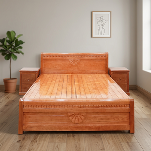 Base de Cama de Plataforma de Madera de Roble Ruso Sólido con Diseño Europeo Moderno y Almacenamiento, Tamaños Queen y King para Uso en Dormitorios de Hogares y Hoteles - Product Image 2