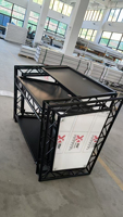 Cabine DJ portable, table de bar portable, station DJ mobile pliable avec éclairage LED pour location d'événements, fêtes et mariages