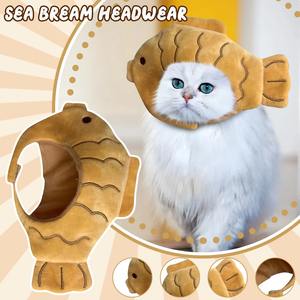 Chapeau en peluche doux et respirant en forme de poisson mignon pour chat de compagnie, accessoire de costume décoratif pour poupées - Product Image 6