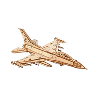 Puzzle 3D en bois Avion de chasse, Jouet éducatif STEM, Ornement de bureau mobile, Artisanat DIY découpé au laser, Cadeau de Noël pour adulte 101-500
