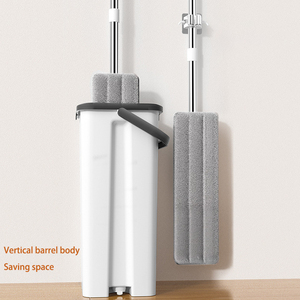 Mains libres lavage sec et humide séparation auto-essorage 360 vadrouille plate microfibre sol toilette nettoyage vadrouille ensemble avec seau - Product Image 4