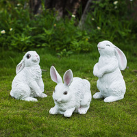 Décorations de jardin en résine en forme de lapin, décorations de lapin pour l'extérieur, statues de jardin, figurines de lapin de Pâques, cadeaux pour maman