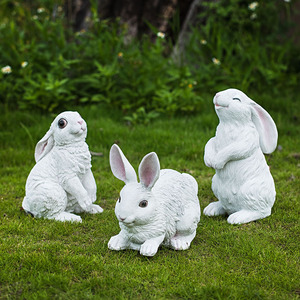 Décorations de jardin en résine en forme de lapin, décorations de lapin pour l'extérieur, statues de jardin, figurines de lapin de Pâques, cadeaux pour maman - Product Image 2