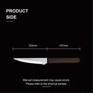 Хит продаж, 4-дюймовый зубчатый нож для стейка из нержавеющей стали с ручкой с покрытием, набор ножей для стейка