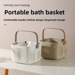 Cesta de ducha portátil con drenaje cuadrado, almacenamiento de lujo para baño y aseo, cesta ligera específica para artículos de baño para estudiantes - Product Image 5