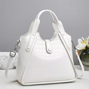 Nouveau sac à main pour femme en toile imperméable à motif crocodile, grande capacité, tendance, à porter à l'épaule ou en bandoulière, avec fermeture éclair - Product Image 3