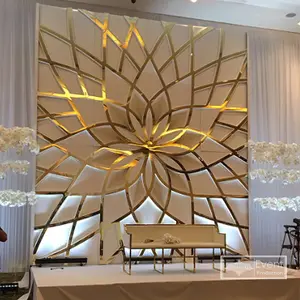 Party decoration gold and silver wedding acrylic decoration backdrop for sale