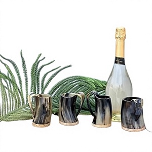 Polished Buffalo Horn Beer <b>Mug</b> with Handle <b>Vintage</b> Style Handmade Drinkware Natural Rustic Design Large Capacity - Product Image 4