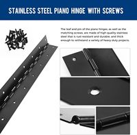 Charnière de piano noire DIVINE, charnière de piano en acier inoxydable robuste, charnière continue pour armoire, porte, boîtes en bois DIY