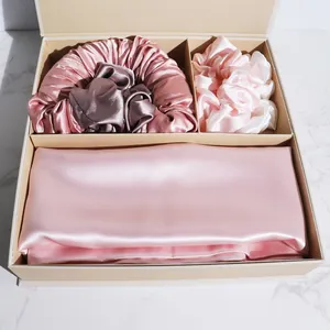 Coloring Pillowcase Good For Hair And Skin Silk Pillowcase Silk Eye Mask Scrunchies Set Mulberry Silk Pillowcases Gift Set With Box Package