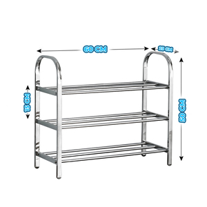 ชั้นวางรองเท้าโลหะ Ele-Gate ขนาด 60.5x26x50 ซม. แบบเสริมความแข็งแรง จัดเก็บรองเท้าได้เยอะ - Product Image 3