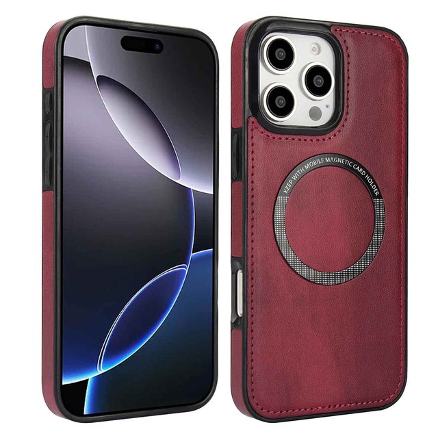 For iPhone 16 Case, Luxury Leather Magnetic Wireless Charging Phone Case Slim Fit Mobile Cover for iPhone 12 13 14 15 16 Pro Max