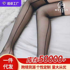 Over The Knee Thigh High Stockings Black Ultra Thin 0D Nylon Transparent For Women - Product Image 5