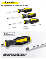 Kit d'outils complet professionnel 108 pièces pour la menuiserie, les réparations automobiles et l'entretien domestique, en métal, avec mallette de transport en plastique OEM